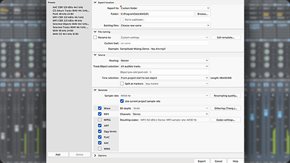 Improved export workflow Improved export workflow