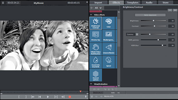 Make a video black and white Brightness and contrast control for black & white video