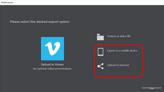 Export video with pan and zoom to mobile device Transfer video with video zoom effect to smartphone