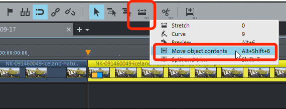 "Move object contents" mouse mode Select mouse mode