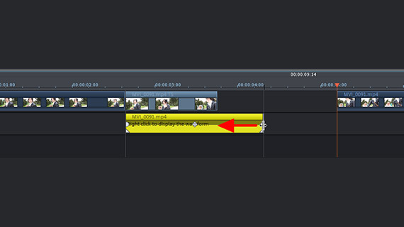 Shorten audio track Audio track without time lapse effect