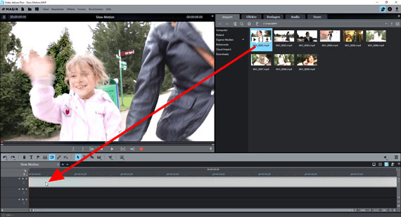Step 2: Create the slow motion effect Slow motion effect: Import
