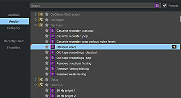 Search for & find presets fast with the plug-in browser