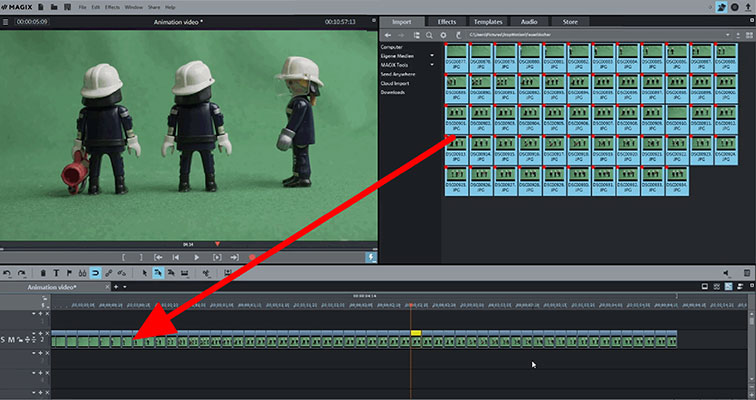 Import photo series Stop-motion video
