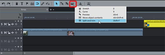 "Split and Trim" mouse mode Switching the mouse mode via right-click