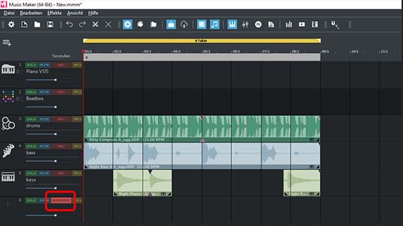 AUDIO REC recording mode for microphone recordings Switch the track to audio recording mode