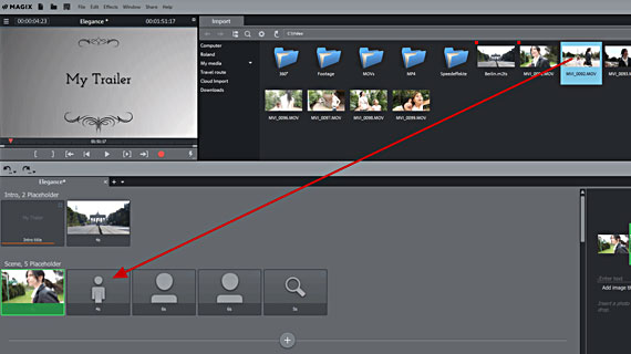 Add video content to a trailer template Trailer Template Wizard