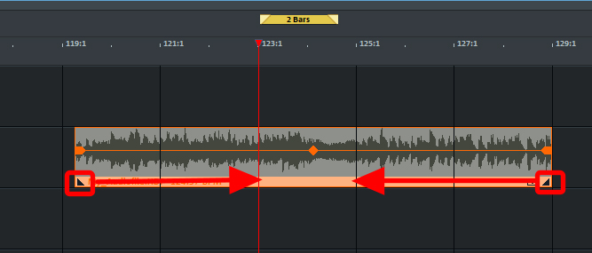 Adjusting the playback range using the object edges Using the playback range to test for loops