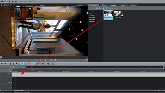 Importing a video in landscape Rotating a video: Import