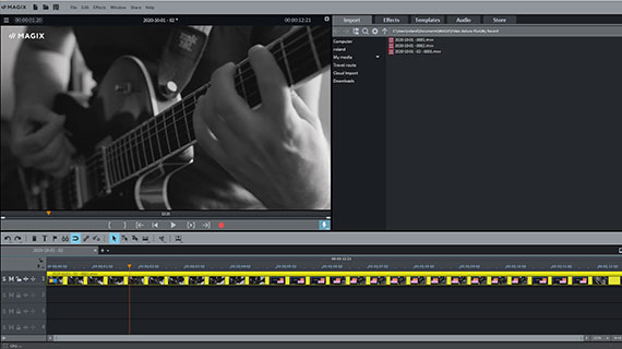 Screen capturing in project window Video of screen is transferred to project after recording