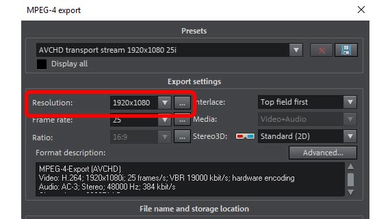 Export dialog: Change the video resolution How to improve video resolution