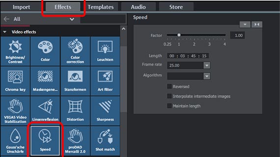 "Speed" dialog How to enhance video quality with slow motion or time lapse footage