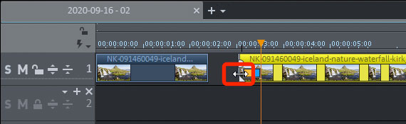 Cutting a video on the object edge Correcting a video cut with the lower object handle