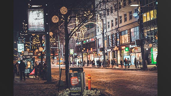 The Christmas season Streets with Christmas decorations