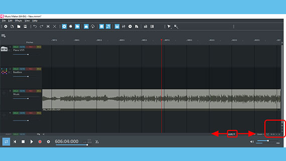Zoom options Zooming with the scroll bar or zoom buttons