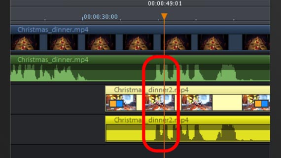 Synchronization using waveforms Two concurrent videos will be synchronized using the audio track