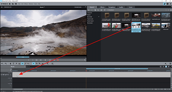 Import video Add music to video: Video import