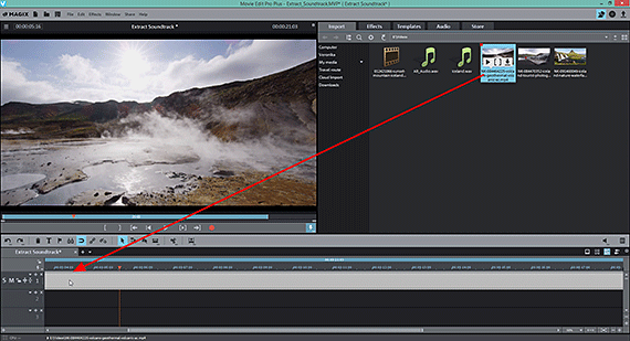 Video import Removing audio from video: Video import