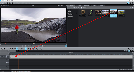 Adding text to video: Import Load video file
