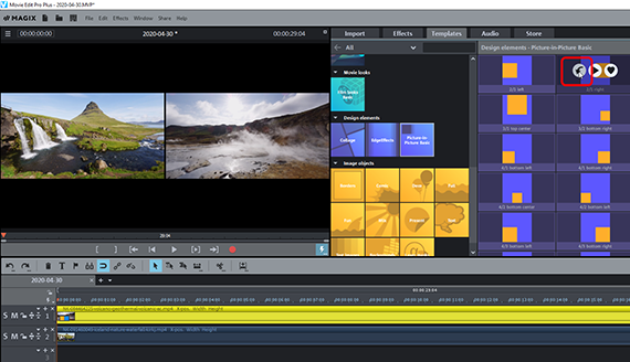 Place the second video in the split screen Split screen with two videos