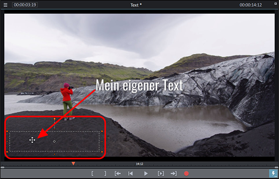 Adjusting the on-screen position Adding text to video and moving it
