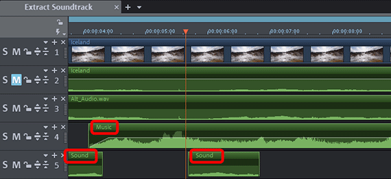 Removing audio: Music and noise tracks Removing audio: Multiple audio tracks