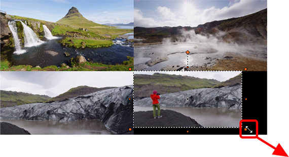 Designing your own split screen Expanding image size