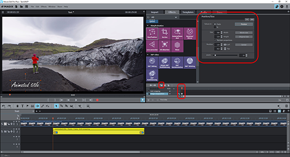 Animating text: Start position Keyframe animation