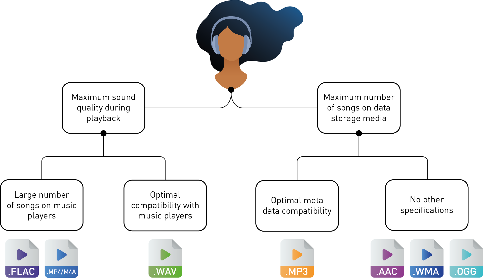 flow chart Flow chart of potential applications for audio formats