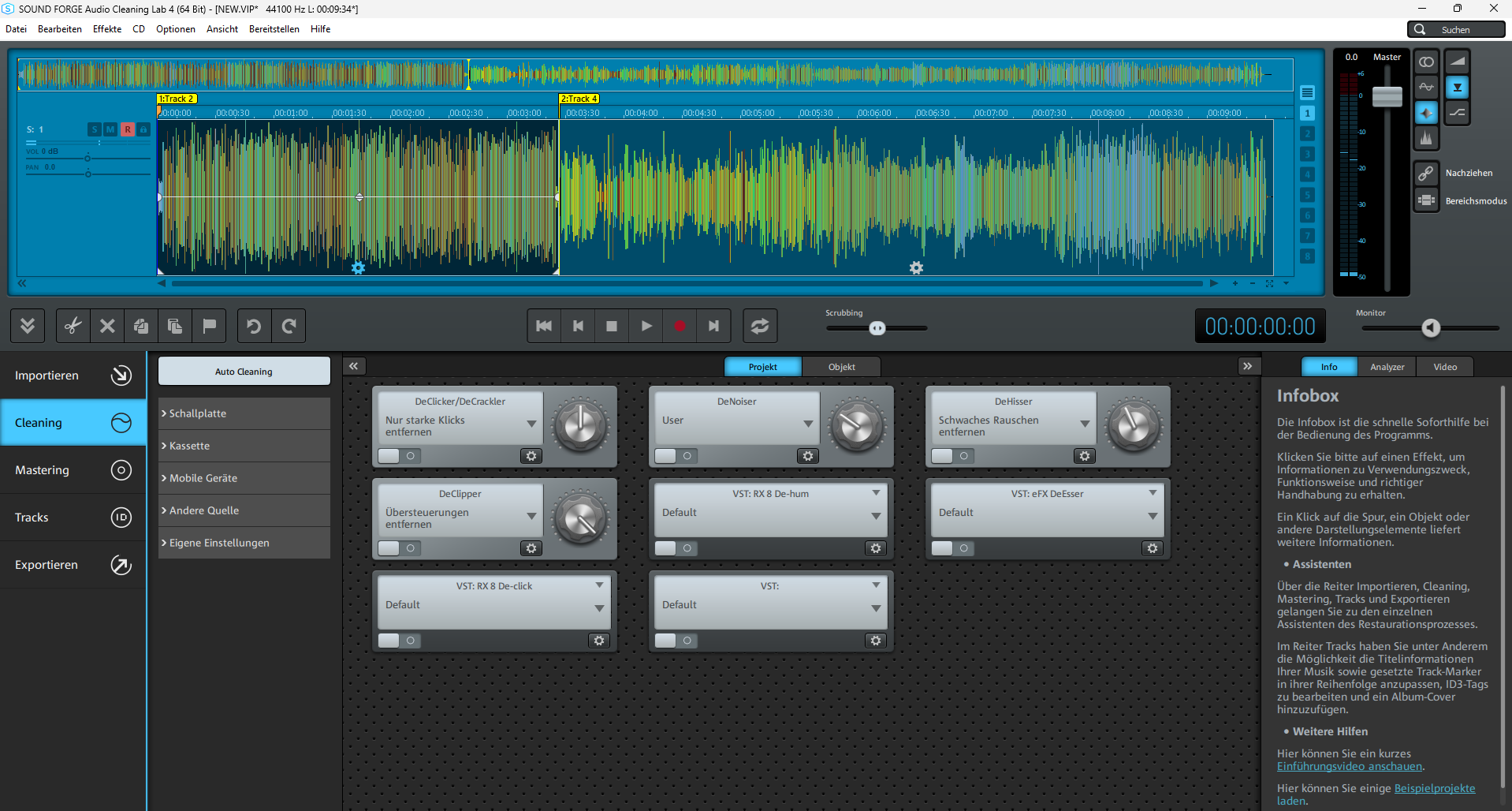 Cleaning effects Features for cleaning sound