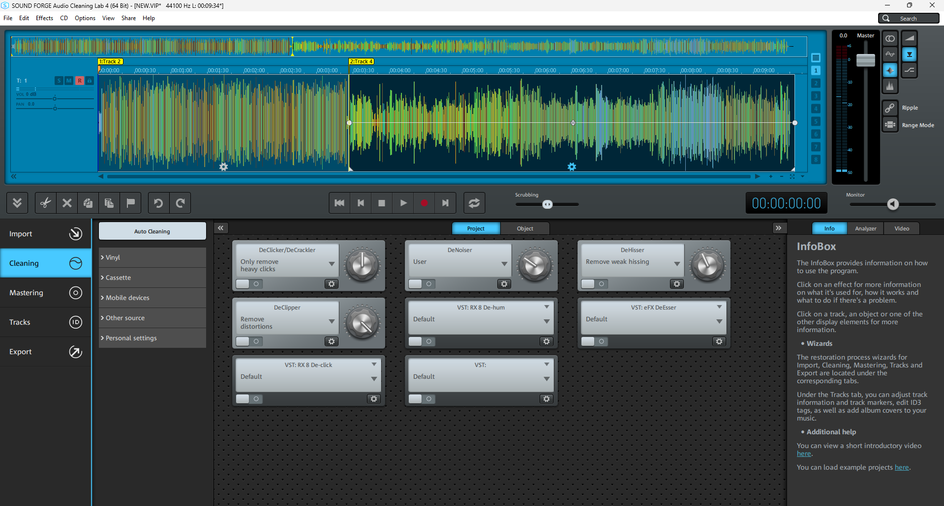 Cleaning effects Features for cleaning sound