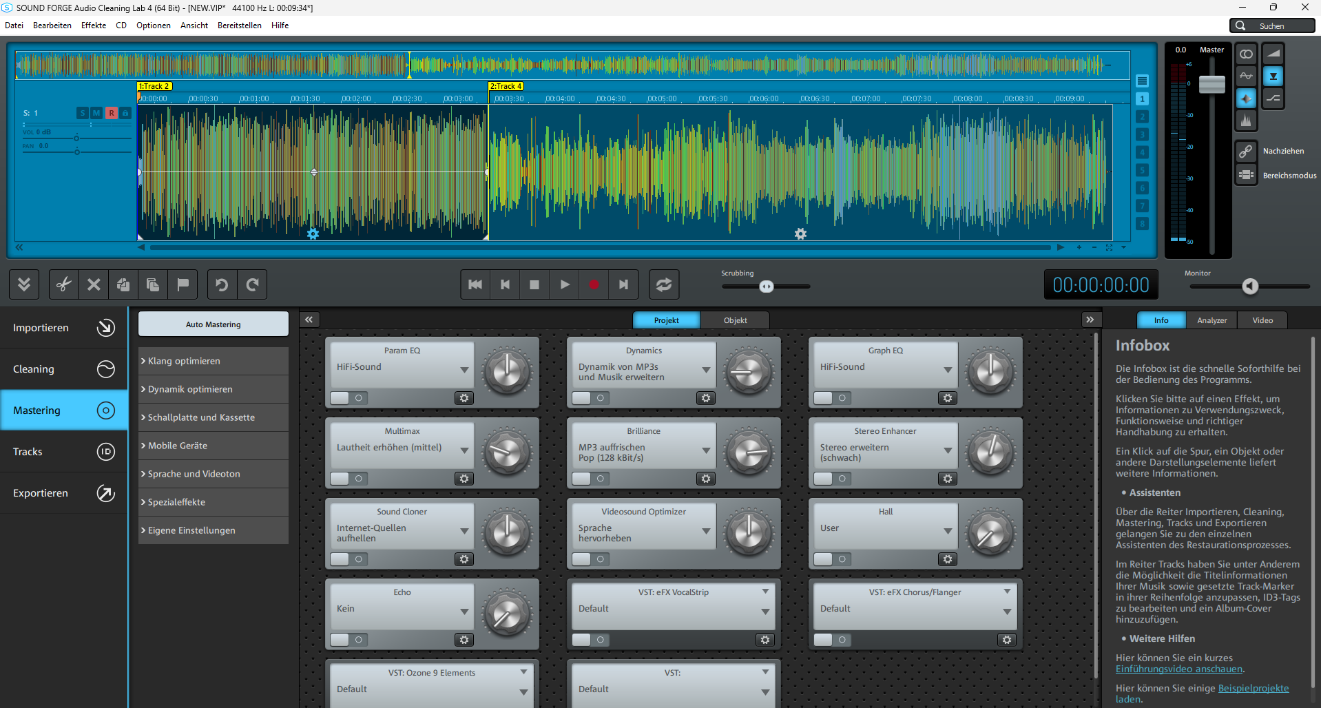 Mastering effects Features for improving sound