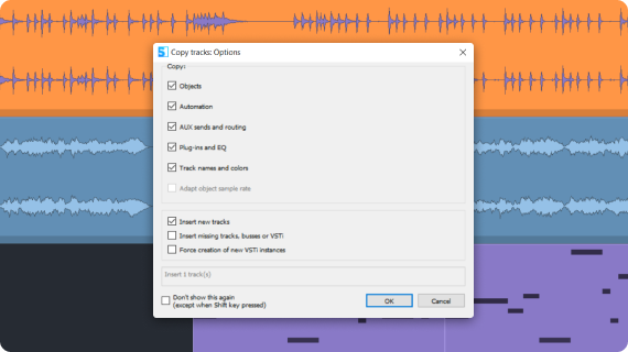 Improved track copy function Improved track copy function