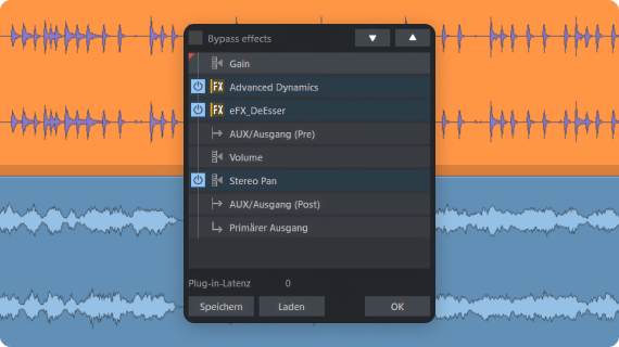 AUX routing widget from Samplitude Pro X AUX routing widget from Samplitude Pro X