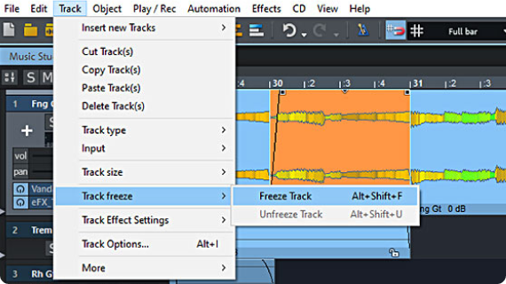 Track freeze Track freeze