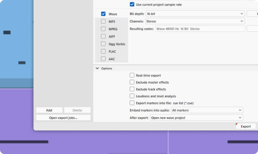 Finalize tracks with just one click