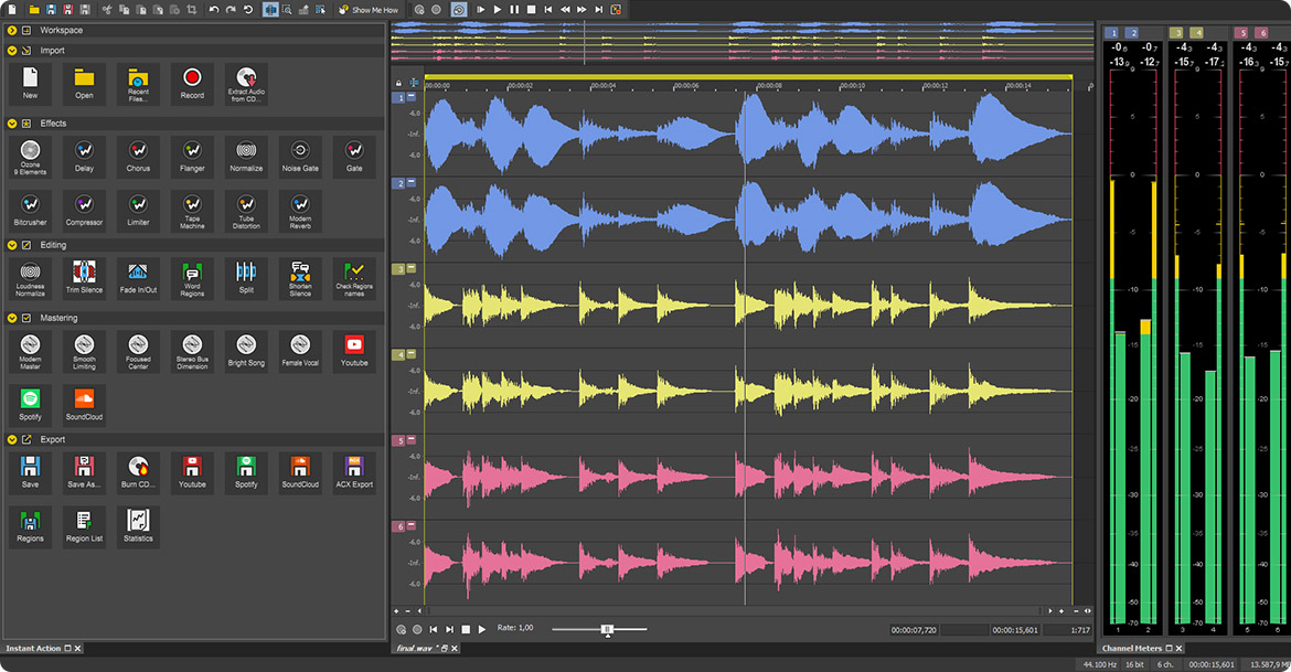 SOUND FORGE Audio Studio 17 – main screen SOUND FORGE Audio Studio 17 – main screen